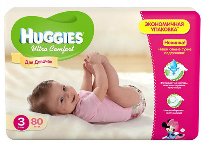  Huggies () Ultra Comfort   MEGA 3 (5-9) 80 