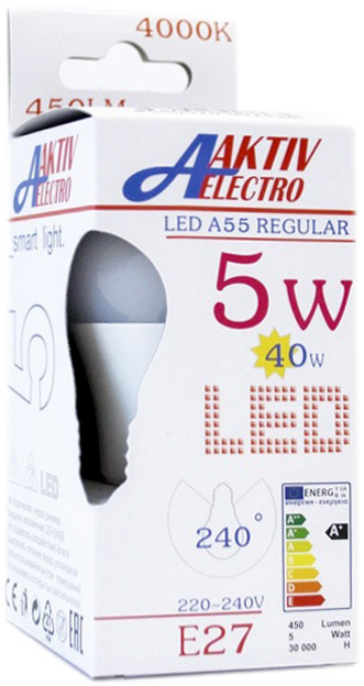  AKTIV ELECTRO LED-A60-Regular 5 220-240 27 4000 450