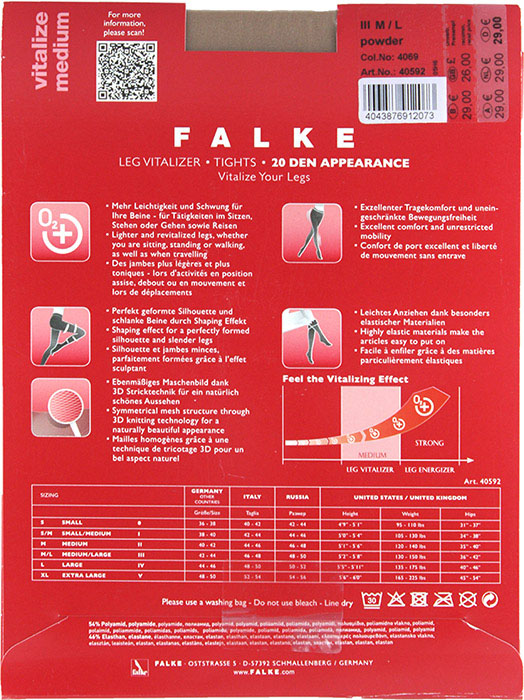  Falke () Leg Vitalizer 20 Den .48-50 M/L 40592/4069 : Powder
