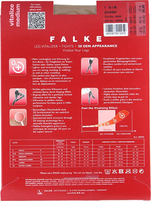  Falke () Leg Vitalizer 20 Den .44-46 S/M 40592/4069 : Powder