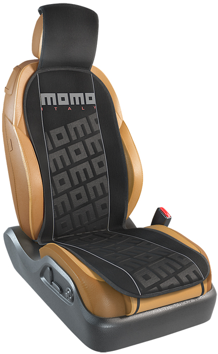 Накидка на сиденье MOMO Tuning, полиэстер, 1 шт. на переднее сиденье, чёрный/серый
