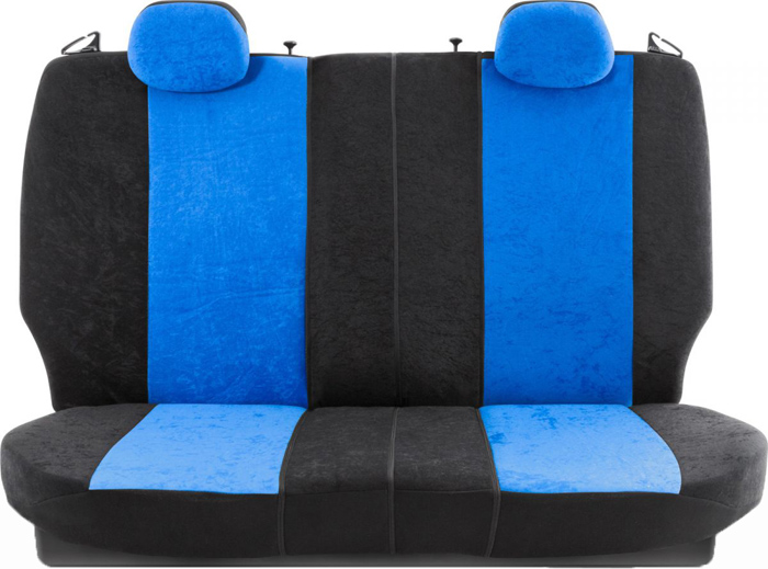 Авточехлы AUTOPROFI Comfort X, велюр/велюр, чёрный/синий