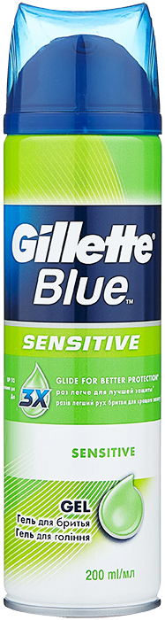 Гель для бритья Gillette Blue Sensitive Для чувствительной кожи, муж., 200 мл.