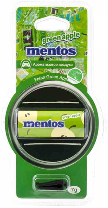 Ароматизатор мембранный Mentos Green Apple Зеленое яблоко на дефлектор, 7 гр.