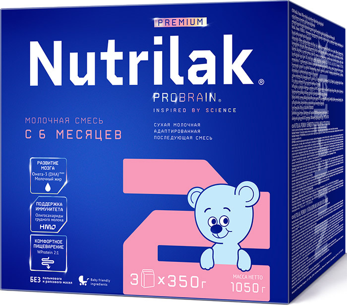 Смесь сухая молочная Nutrilak Premium 2, с 6 мес., 1050 мл.