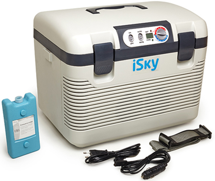 Холодильник автомобильный iSky, 18 л, пластиковый, с аккумулятором холода