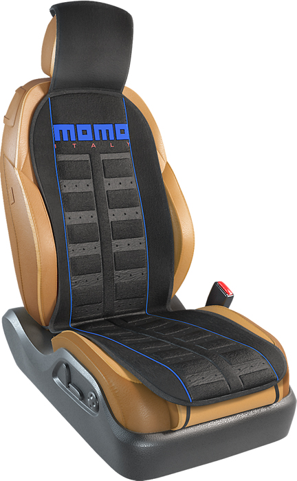 Накидка на сиденье MOMO Sport, на переднее сиденье, чёрный/синий