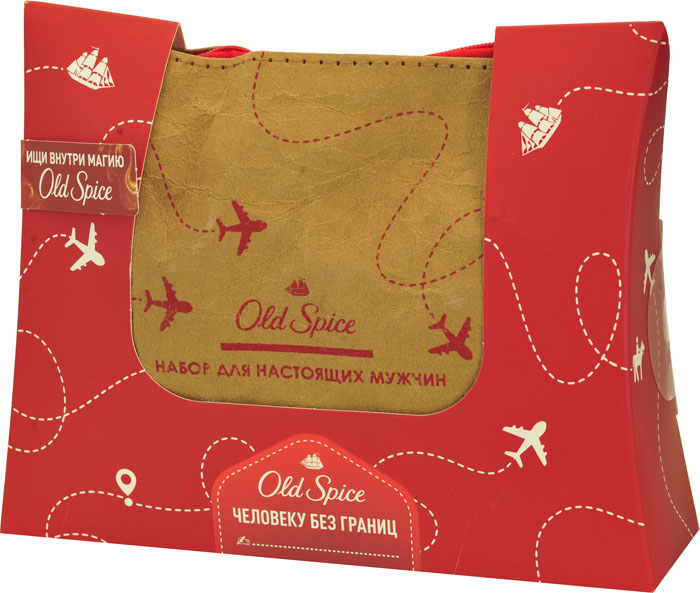 Подарочный набор Old Spice Captain: Дезодорант+Гель для душа+Пена для бритья+Шампунь+ Эко-сумка