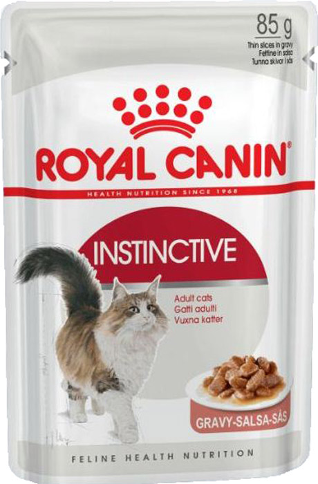Корм для кошек Royal Canin INSTINCTIVE кусочки в соусе, пауч 85 гр.