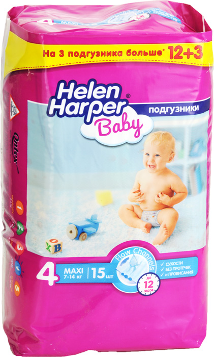 Подгузники детские Helen Harper (Хелен Харпер) Baby Maxi 4 (7-14 кг), 15 шт.