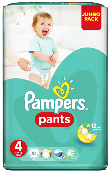 Подгузники-трусики Pampers (Памперсы) Pants Maxi 4 (9-14 кг), 52 шт
