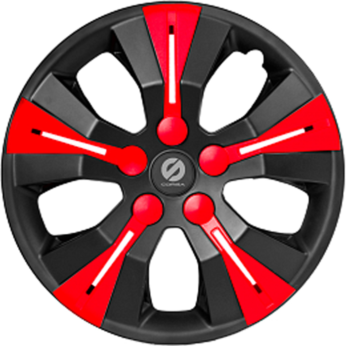 Колпаки на колёса Sparco Urban, коплект 4 шт., чёрный/красный, р. 15" (370мм)
