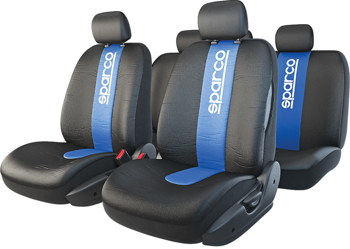 Авточехлы SPARCO серия Racing, универсальный, чёрный/синий