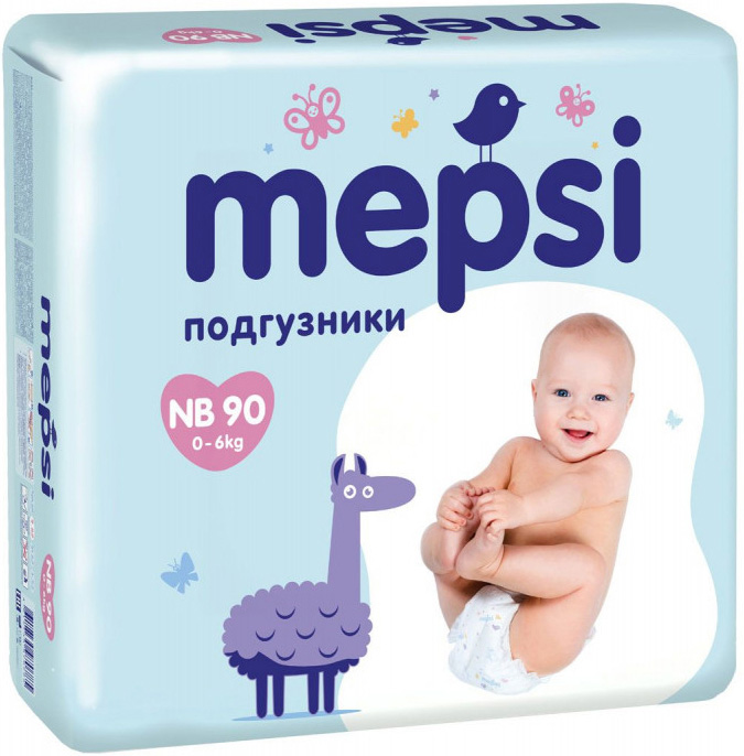 Подгузники MEPSI Премиум для новорожденных NB (до 6 кг.), 90 шт.