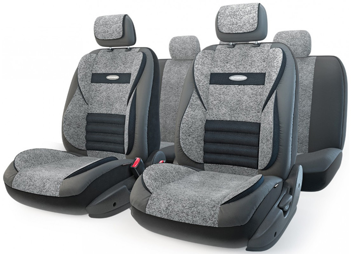 Авточехлы AUTOPROFI Multi Comfort, мультиконтурные, чёрный/темно-серый, р.М