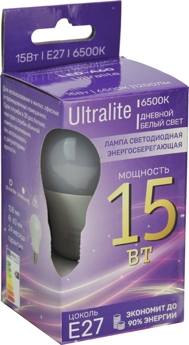  Ultralite LED A60 15 220-240 27 6500