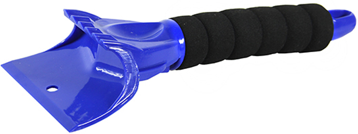 Скребок для уборки снега и льда Clingo, 9,5х15 см, с мягкой ручкой, синий
