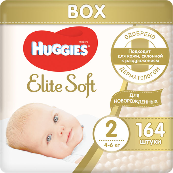  Huggies () Elite Soft   2 (4-6), 164 .