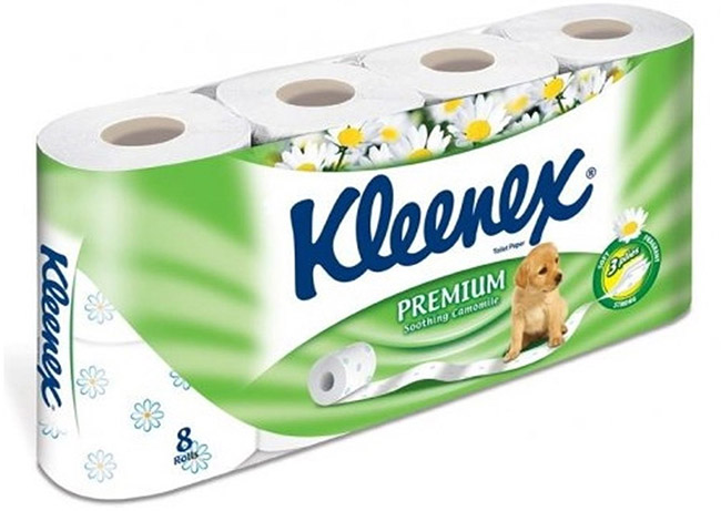 Туалетная бумага Kleenex аромат Ромашки 3 слоя, 8 шт.