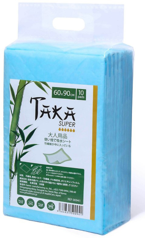 Пеленки впитывающие TAKA Супер для взрослых бамбуковые 60*90, 10 шт.