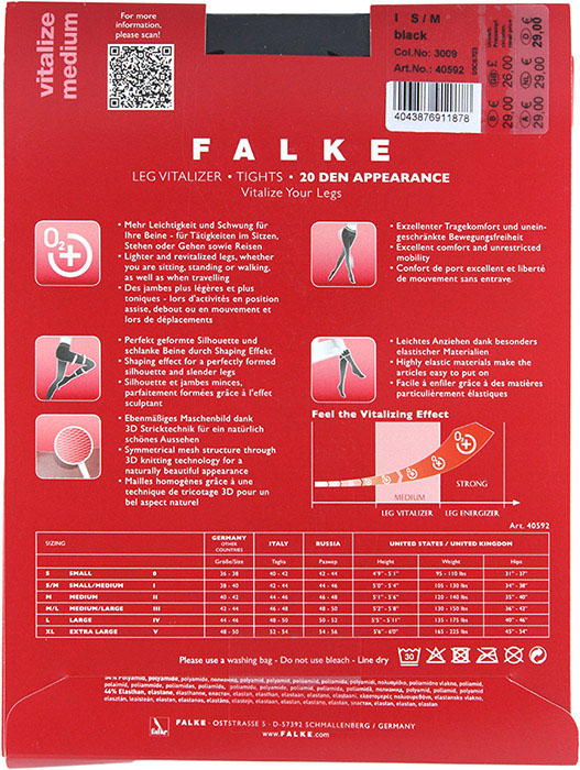  Falke () Leg Vitalizer 20 Den .44-46 S/M 40592/3009 : Black