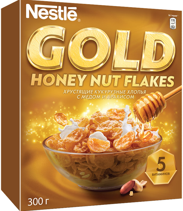   Nestle Gold Honey Nut Flakes, 300 .