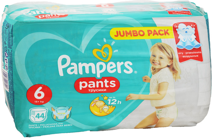 Подгузники-трусики Pampers (Памперсы) Pants Extra Large 6 ( больше 15кг ), 44 шт