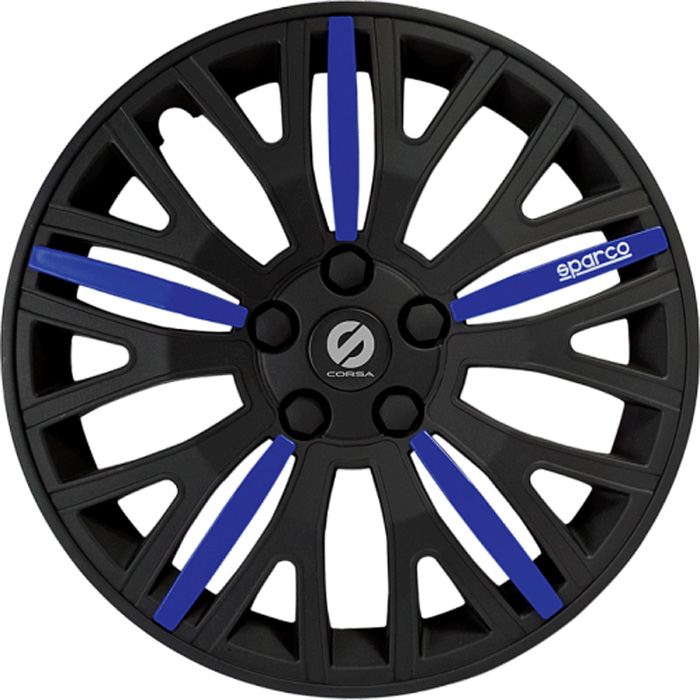 Колпаки на колёса Sparco Leggera, коплект 4 шт., чёрный/синий, р. 13" (325мм)