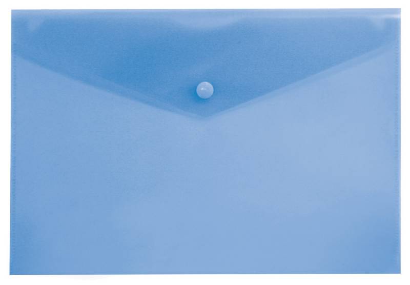 Папка-конверт на кнопке Бюрократ A4, синяя