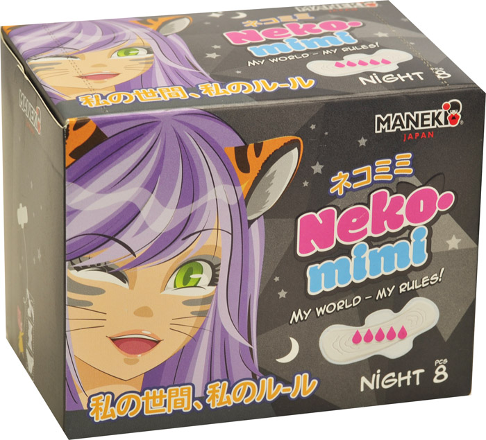 Прокладки гигиенические женские Maneki, ночные, серия Neko-mimi, 280 мм, 8 шт.