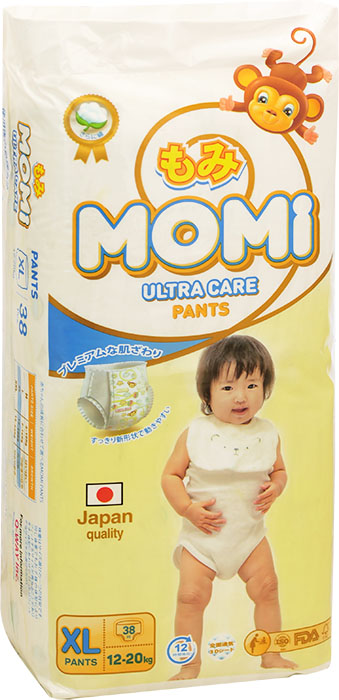 Подгузники-трусики MOMI (Моми) Ultra Care р.XL (12-20 кг), 38 шт.