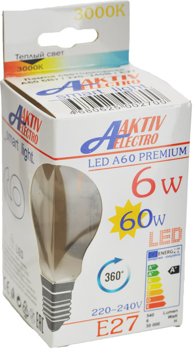  AKTIV ELECTRO LED-A60-Premium 6 220-240 27 3000 550 