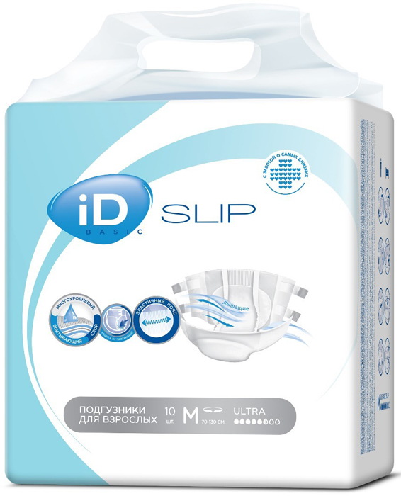 Подгузники для взрослых iD Slip Basic M, 10 шт.