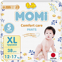 Трусики-подгузники MOMI Comfort Care XL (12-17кг), 38 шт.