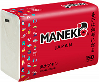 Салфетки бумажные Maneki Kabi 2-слойные белые, 150 шт.