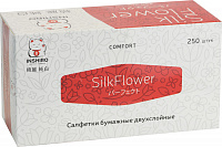 Салфетки бумажные в коробке Inshiro SilkFlower 2-х. слойные, белые, 250 шт.