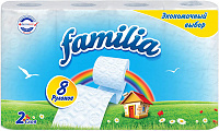 Туалетная бумага Familia Экономичный выбор Радуга, белая 2 сл. 8 шт.