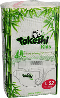 Подгузники бамбуковые Takeshi Kids р.L (9-14 кг), 52 шт.