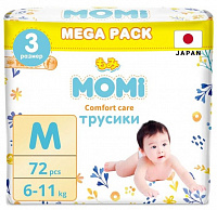 Подгузники-трусики Momi Comfort Care M (6-11 кг) Mega, 72 шт