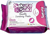 Прокладки Sakura Suki гигиенические 260 мм. дневные интенсив 8 шт.