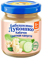 Пюре Бабушкино Лукошко Кабачок цветная капуста, с 5 мес., 100 гр.