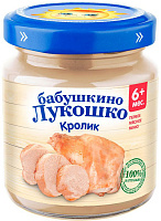 Пюре Бабушкино Лукошко Кролик, с 6 мес., 100 гр.