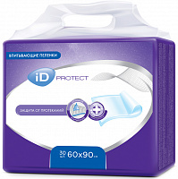 Пеленки для взрослых одноразовые, впитывающие iD Protect (60x90) 30 шт.