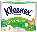 Туалетная бумага Kleenex арома Ромашка, 3 слоя, 4 шт.