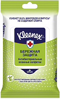 Салфетки влажные Kleenex антибактериальные шоубокс, 10 шт