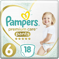 Подгузники-трусики Pampers (Памперсы) Premium Care Pants Extra Large 6 (+15кг), 18 шт