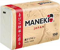 Салфетки бумажные Maneki RED 2-слойные белые, 150 шт.