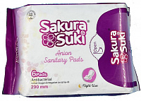 Прокладки Sakura Suki гигиенические 290 мм. ночные 6 шт.