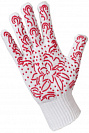 Перчатки для садовых работ Хозяюшка Мила трикотажные с дизайн напылением ПВХ red