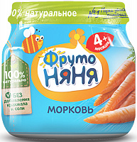 Пюре ФрутоНяня морковь, с 5 мес., ст.б. 80 гр.